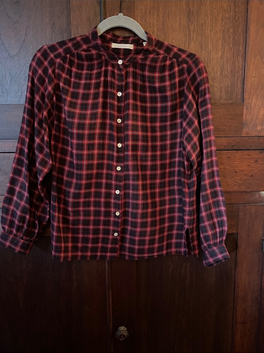 Doen Breena Top in Rouge Countryside Plaid